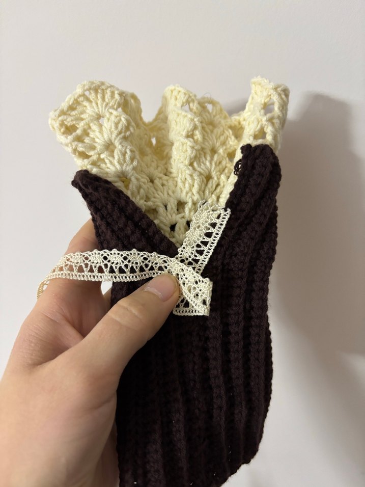 Kahverengi Örgü Fırın Eldiveni - Görsel 2