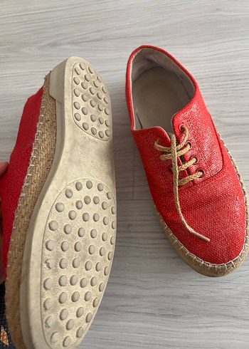 Kırmızı Bağcıklı Kadın Espadril - Görsel 2