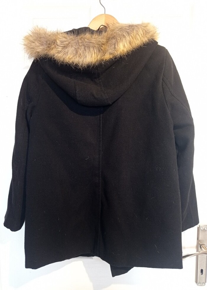 Şapkalı kaşe kaban - Görsel 3