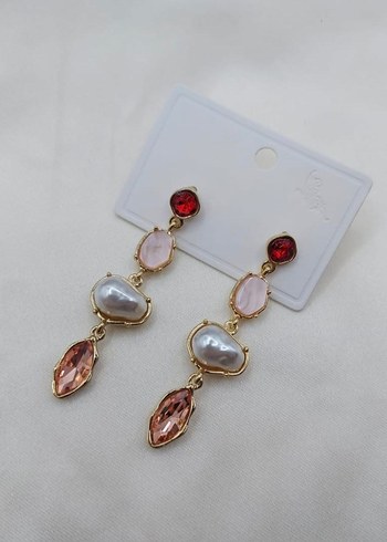 Accessorize Renkli Boncuklu Çiçekli Uzun Kadın Küpe