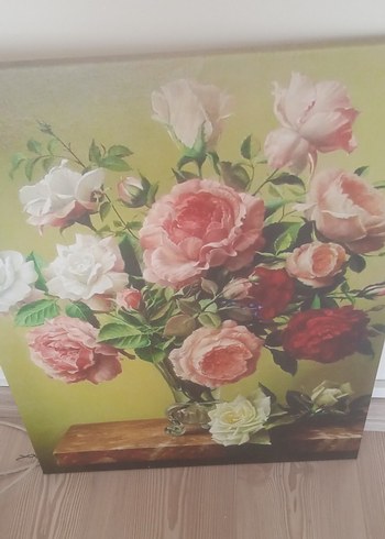 Pembe ve Beyaz Güller Tablosu