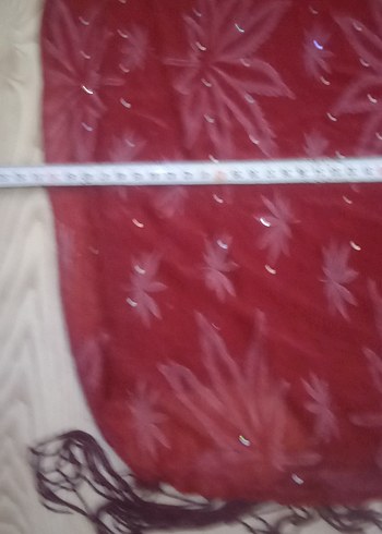 Pembe Payetli Kadın Fular ince bir şal genişliği 50 santim - Görsel 2