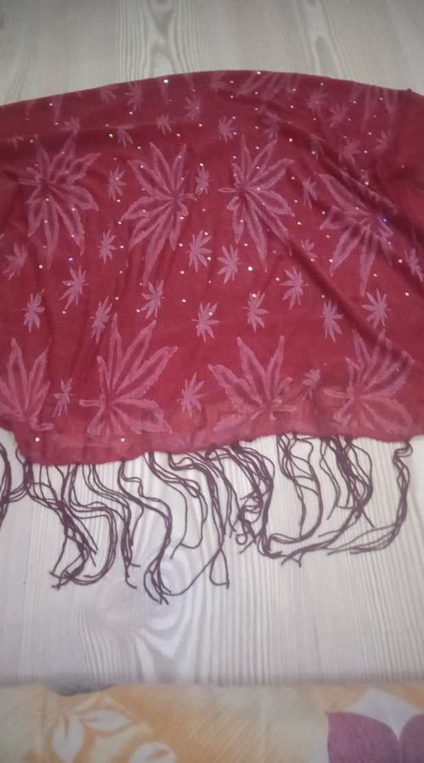 Pembe Payetli Kadın Fular ince bir şal genişliği 50 santim - Görsel 3