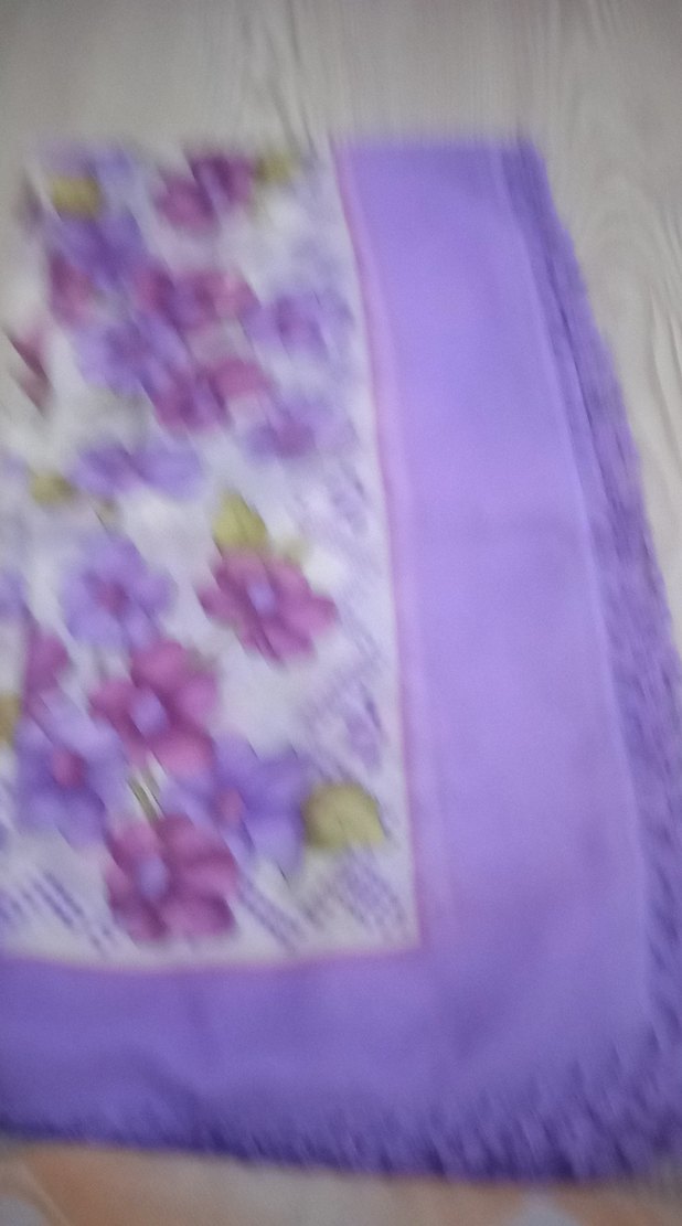 Mor Fırfırlı Kadın Atkı hiç kullanılmamış - Görsel 2