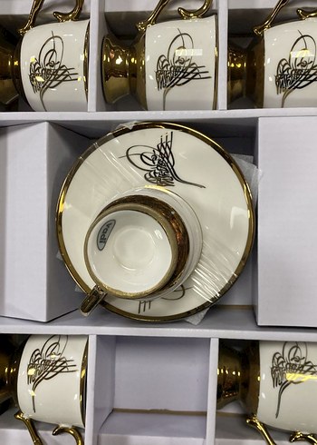 Altın Detaylı 6'lı Kahve Fincan Takımı - Görsel 3