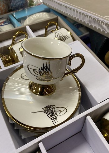 Altın Detaylı 6'lı Kahve Fincan Takımı - Görsel 2