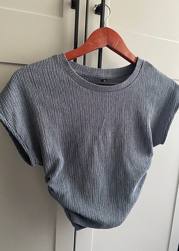 Gri Kadın Kısa Kollu Triko