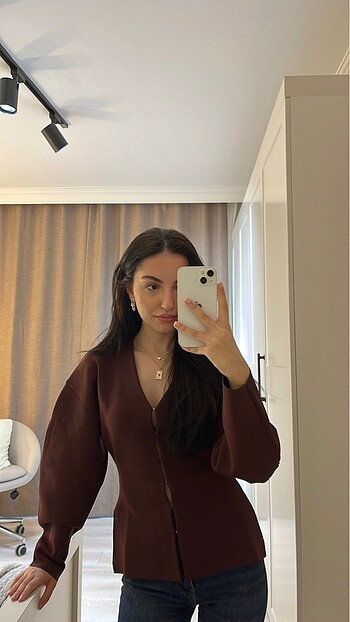 Zara BELİ DAR KESİM DÜZ ÖRGÜ CEKET