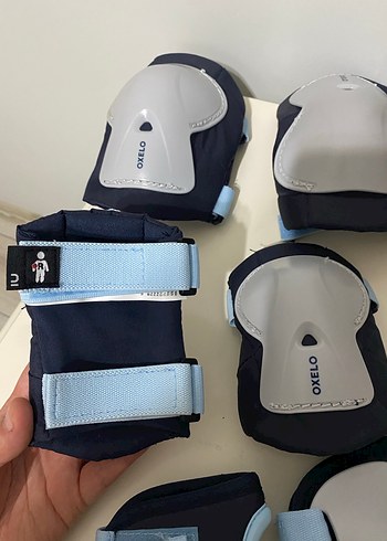 Mavi Gri Plastik Motokros Dizlik, Dirseklik, Bileklik seti Velcr - Görsel 7