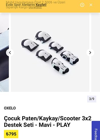 Mavi Gri Plastik Motokros Dizlik, Dirseklik, Bileklik seti Velcr - Görsel 2