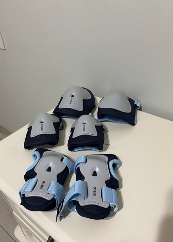 Mavi Gri Plastik Motokros Dizlik, Dirseklik, Bileklik seti Velcr - Görsel 4