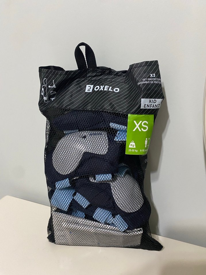 Mavi Gri Plastik Motokros Dizlik, Dirseklik, Bileklik seti Velcr - Görsel 5