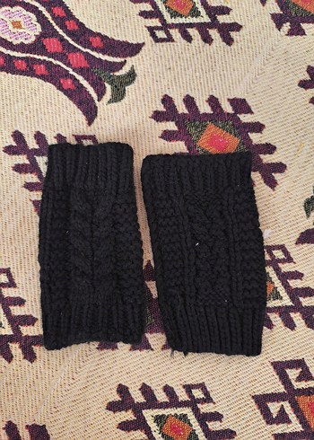 Siyah Bohem Örgü Parmaksız Eldiven DeFacto - Görsel 2