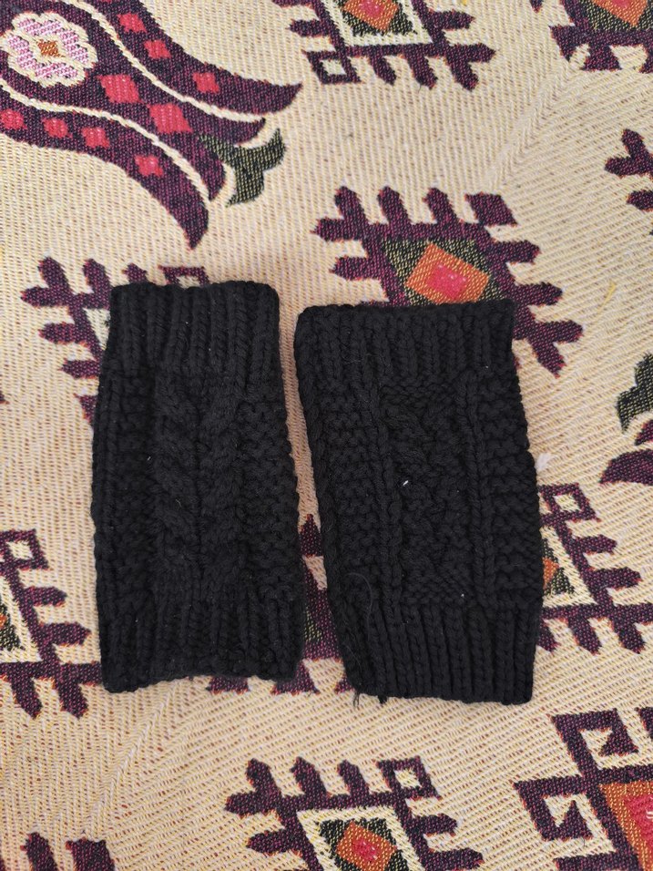 Siyah Bohem Örgü Parmaksız Eldiven DeFacto - Görsel 2