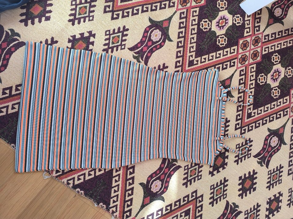 Çizgili, Pliseli, Kısa Kesim elbise Koton - Görsel 2