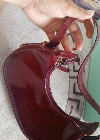 Beden Burgundy Parlak Deri Kadın Çanta