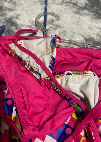 Renkli Desenli Kız Çocuk Bikini Takımı - Görsel 4