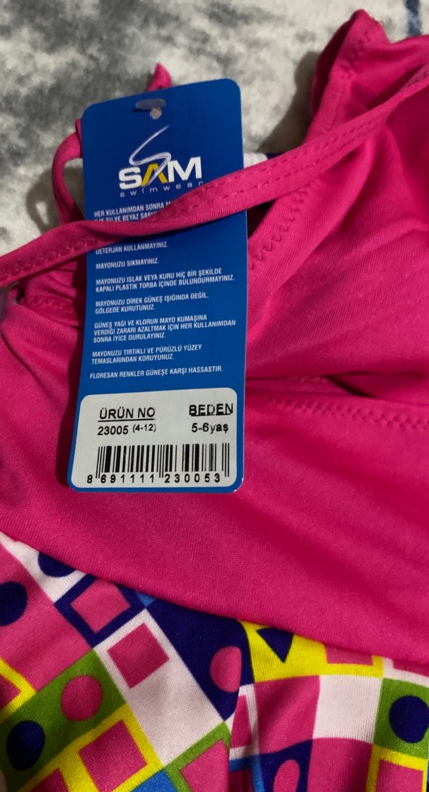 Renkli Desenli Kız Çocuk Bikini Takımı - Görsel 3