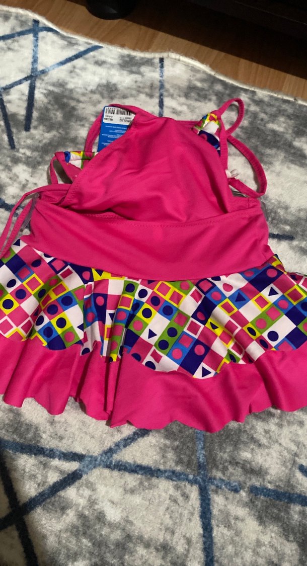 Renkli Desenli Kız Çocuk Bikini Takımı - Görsel 2