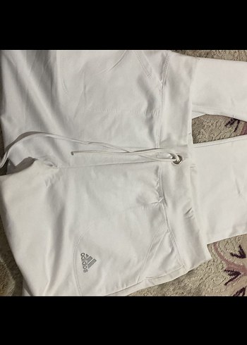 Adidas Beyaz Pamuklu Rahat Kesim Kadın Eşofman - Görsel 3