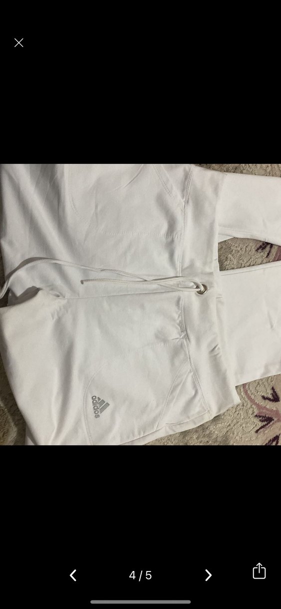 Adidas Beyaz Pamuklu Rahat Kesim Kadın Eşofman - Görsel 3