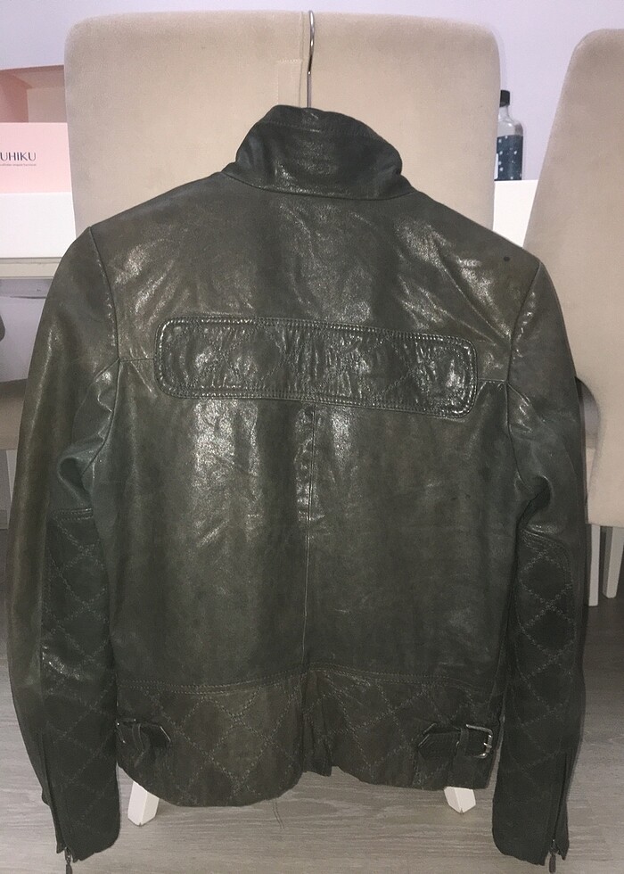 Vintage kadın hakiki deri ceket - Görsel 3