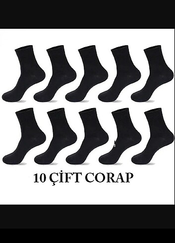 10 Çift Siyah Çorap