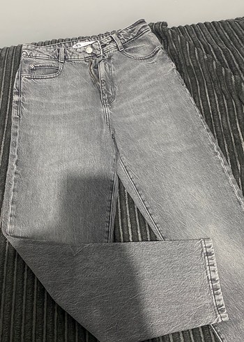 Gri Normal Kesim Kadın Denim Pantolon - Görsel 2