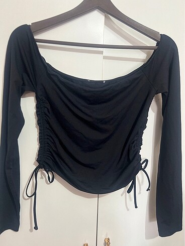 Siyah bluz crop üst