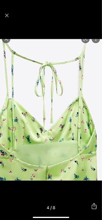 Zara Zara yesil saten elbise