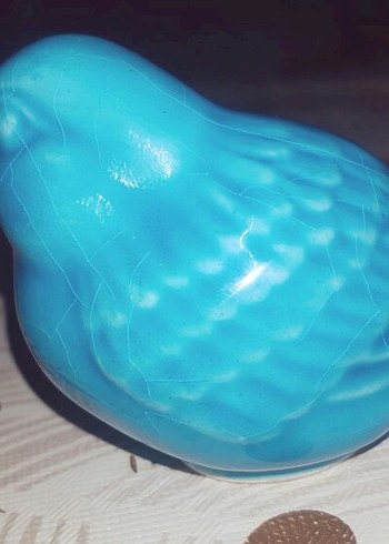 Turkuaz Renkli Kuş Figürü - Görsel 6