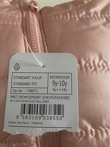 10 Yaş Beden Kız çocuk mont