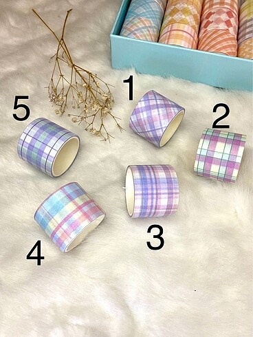 2cm x 2m kare desenli Washi tape