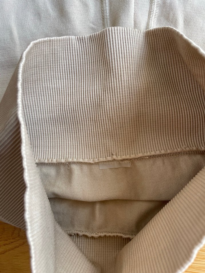 Kadın Bej Mini Pamuklu Spor Tayt spor şortu - Görsel 3