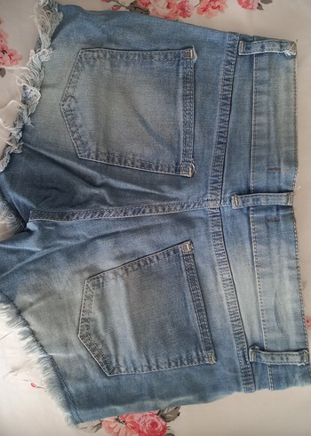 Diğer Düğmeli Mavi Mini Kot Şort