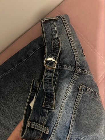 32 Beden Skater model kemerli kot pantolon