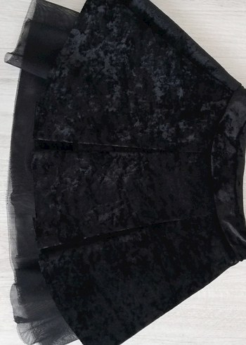 Siyah Kadın Mini Goth Etek Fırfırlı - Görsel 4