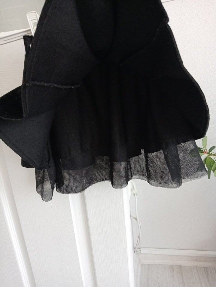 Siyah Kadın Mini Goth Etek Fırfırlı - Görsel 2