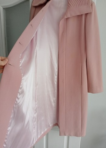 Pudra Pembe Uzun Kışlık Kaban - Görsel 2