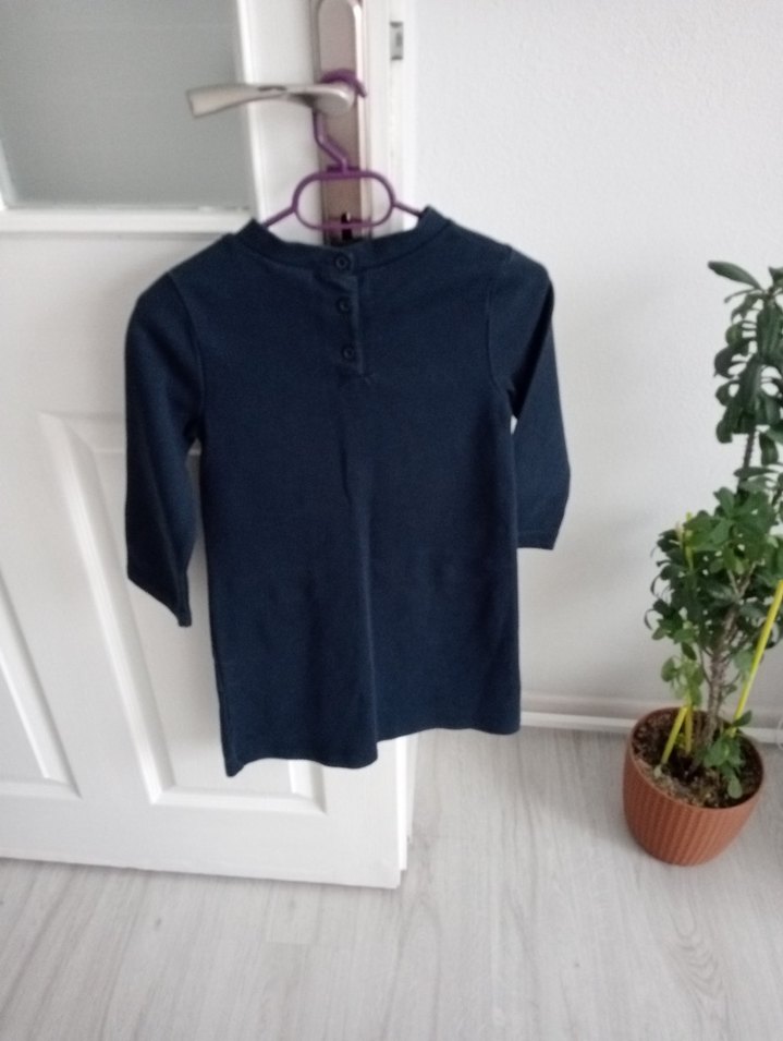 Kız Çocuk Lacivert Uzun Kollu Bluz - Görsel 3