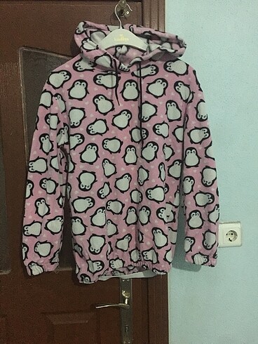 Kapüşonlu peluş sweat