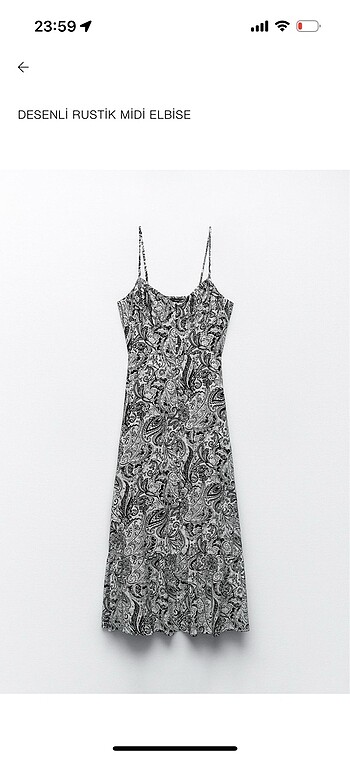 Zara rustik midi elbise