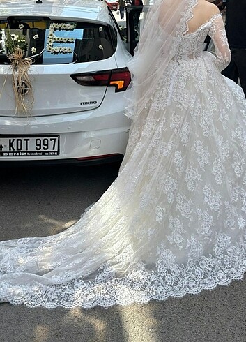 Vintage Fransız Dantelli Gelinlik - Görsel 3