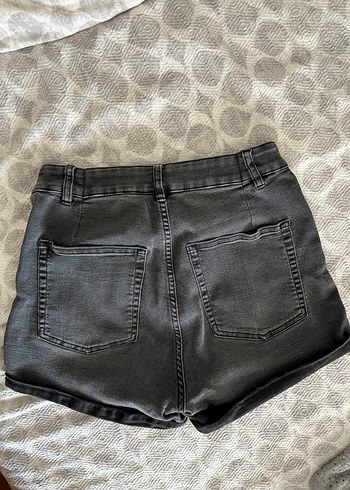 H&M Gri Kadın Mini Denim Şort