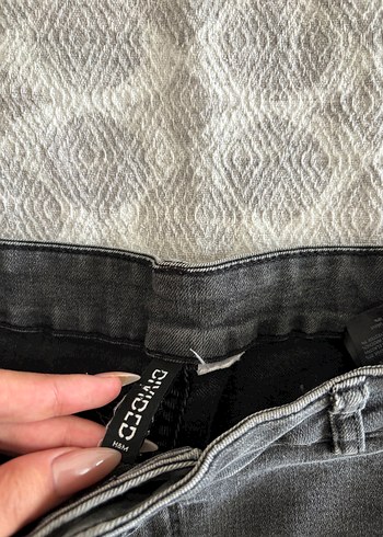 38 Beden Gri Kadın Mini Denim Şort