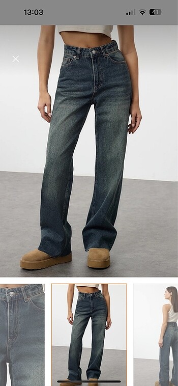 38 Beden Soluk efektli vintage jean