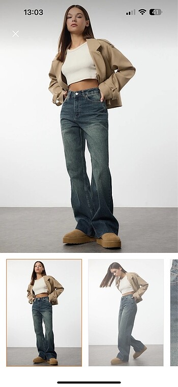 Soluk efektli vintage jean