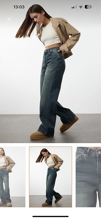 Trendyol & Milla Soluk efektli vintage jean