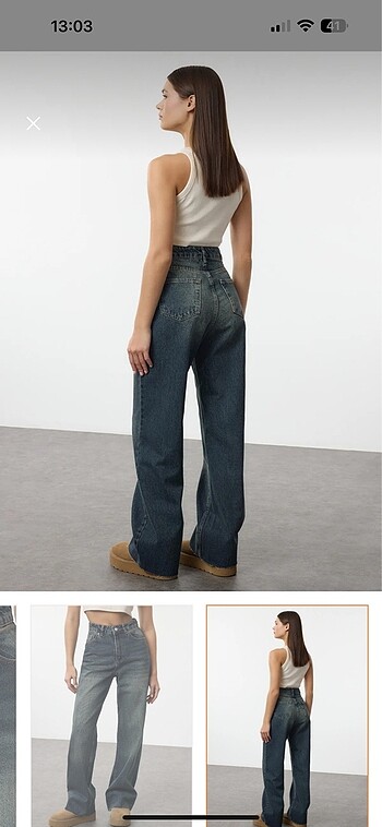 38 Beden gri Renk Soluk efektli vintage jean