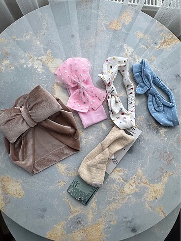 5 adet bebek saç bandana